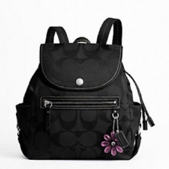 Coach Kyra Daisy Signature Backpack in Black - Picture 15 of 15